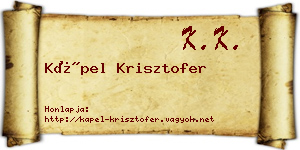 Kápel Krisztofer névjegykártya