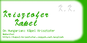 krisztofer kapel business card